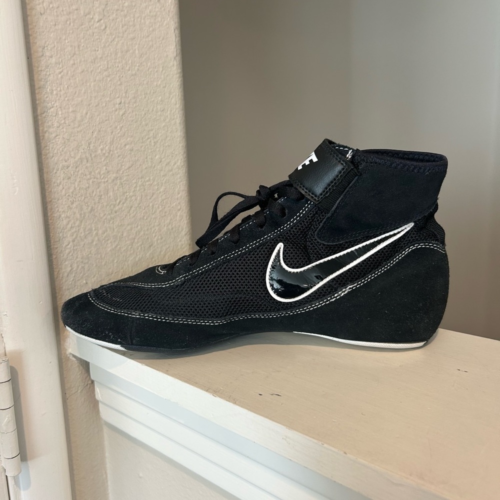 Nike Speed Sweep Wrestling Shoes Black 366683-001 High Top Lace Mens Size 9.5 - Picture 5 of 9